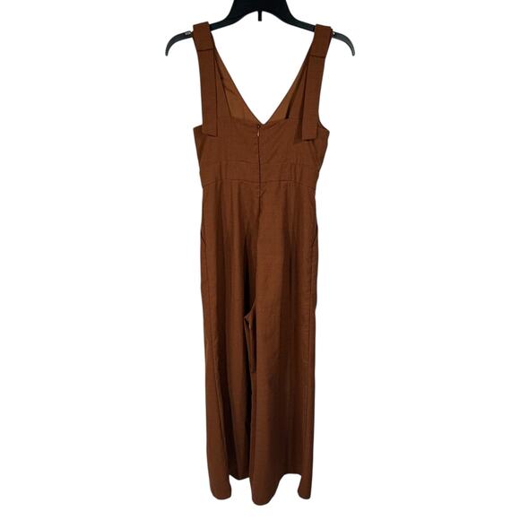 Altar’d State Small Cropped Wide Leg Flared Jumpsuit Empire Waist V-Neck Pockets - Picture 6 of 12